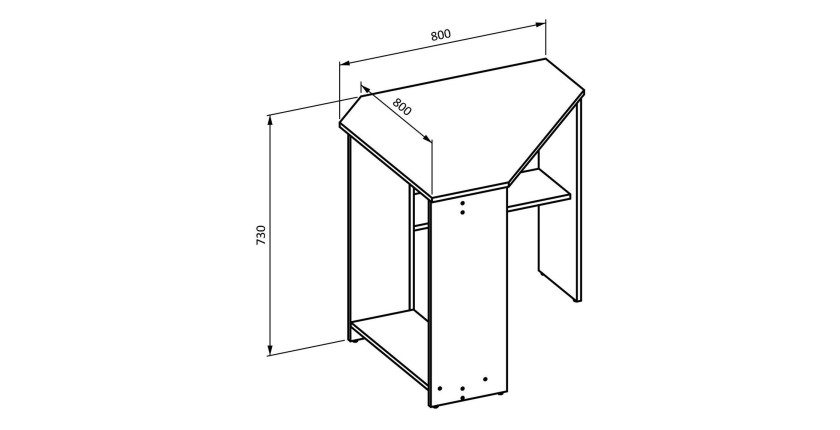 Bureau d'angle design collection KARO coloris chêne.