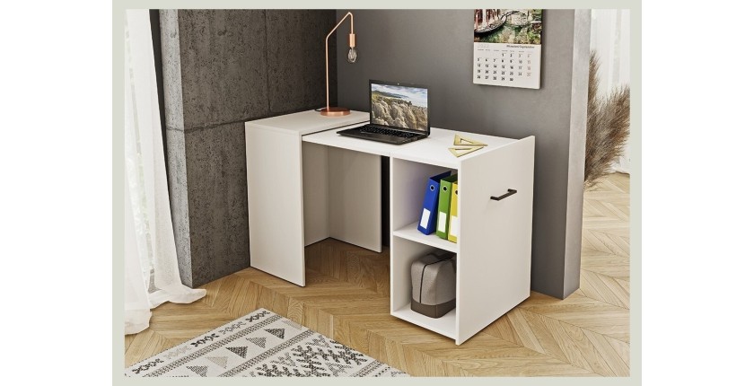 Bureau pliable spécial petite espace collection FLIP coloris blanc.