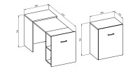 Bureau pliable spécial petite espace collection FLIP coloris blanc.