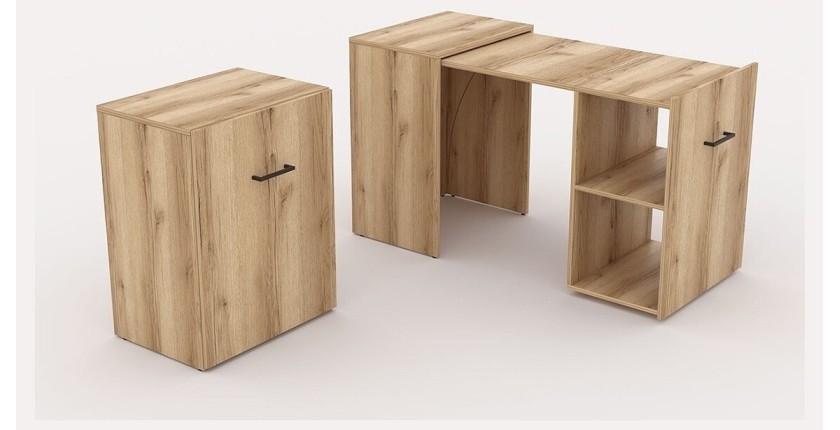 Bureau pliable spécial petite espace collection FLIP coloris chêne.