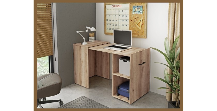 Bureau pliable spécial petite espace collection FLIP coloris chêne.