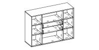 Buffet petit modèle 120cm collection KOBEE 2 portes et 2 tiroirs. Couleur blanc et chêne.