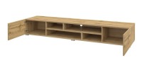 Meuble TV 210cm couleur chêne collection KOBEE. Meuble à poser ou à suspendre.
