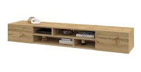 Meuble TV 210cm couleur chêne collection KOBEE. Meuble à poser ou à suspendre.