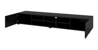 Meuble TV 210cm couleur noir collection KOBEE. Meuble à poser ou à suspendre.