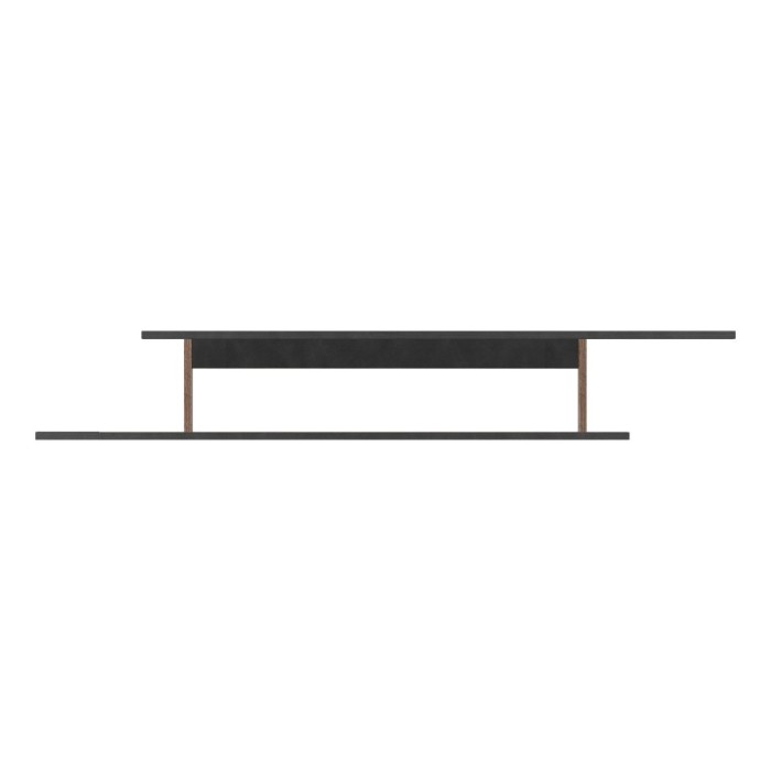 Étagère murale 165cm coloris chêne foncé et noir mat collection ONYXIA