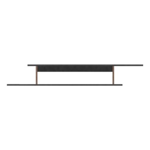 Étagère murale 165cm coloris chêne foncé et noir mat collection ONYXIA