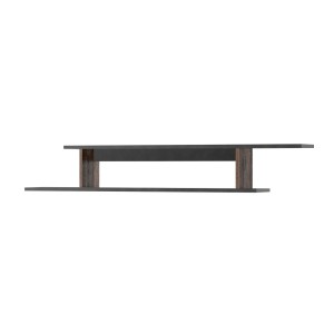 Étagère murale 165cm coloris chêne foncé et noir mat collection ONYXIA