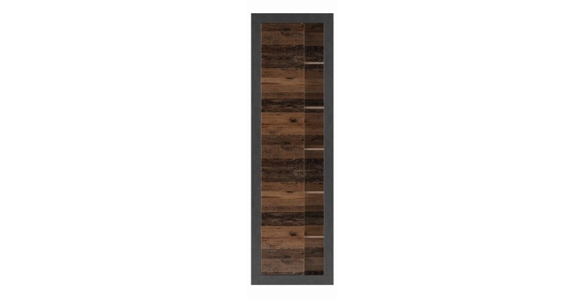 Bibliothèque Design Avec Une Porte Et Niches Apparentes Coloris Chêne Et Noir Mat Collection Onyxia