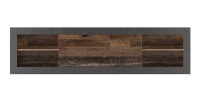 Meuble TV 180cm couleur chêne foncé et noir mat collection ONYXIA.