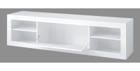 Meuble TV 180cm couleur chêne foncé et noir mat collection ONYXIA.