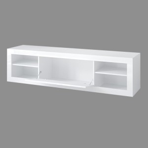 Meuble TV 180cm couleur chêne foncé et noir mat collection ONYXIA.
