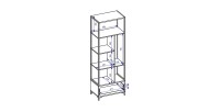 Bibliothèque design avec de nombreux rangements coloris blanc et noir collection JAINA.