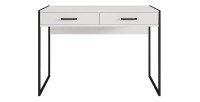 Ensemble bureau console et bibliothèque collection JAINA coloris blanc et noir