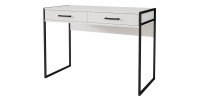 Ensemble bureau console et bibliothèque collection JAINA coloris blanc et noir
