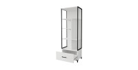 Ensemble bureau console et bibliothèque collection JAINA coloris blanc et noir