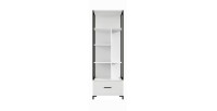 Ensemble bureau console et bibliothèque collection JAINA coloris blanc et noir