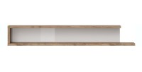 Étagère murale 180cm coloris chêne et blanc brillant collection SINATRA