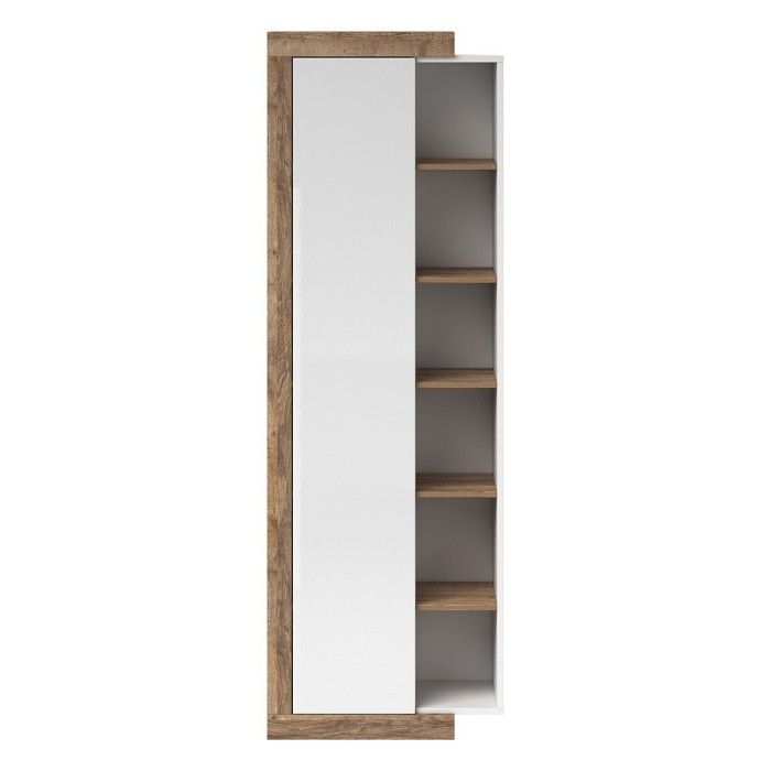 Vitrine design coloris chêne et blanc brillant collection SINATRA.