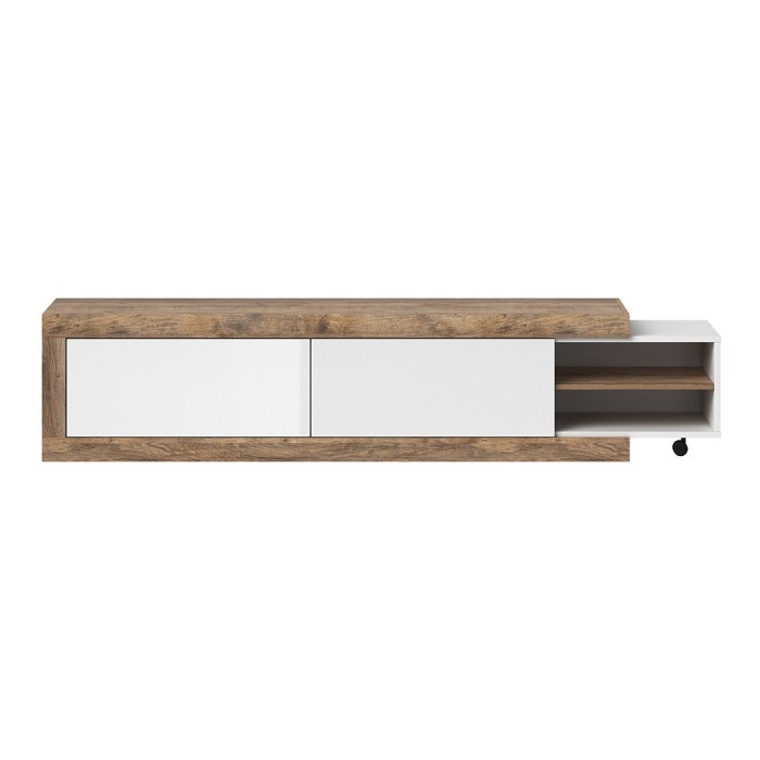 Ensemble de 5 meubles de salon collection SINATRA. Couleur chêne et blanc brillant.