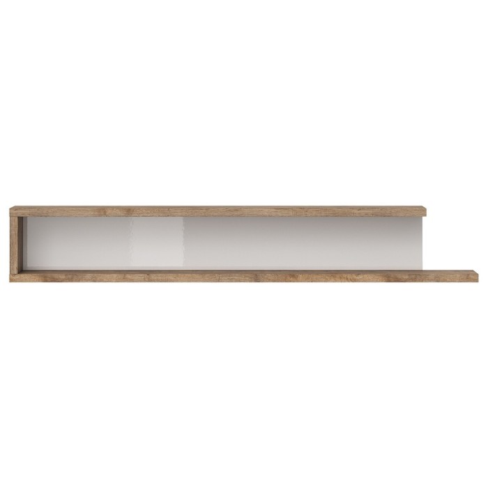Ensemble de 5 meubles de salon collection SINATRA. Couleur chêne et blanc brillant.
