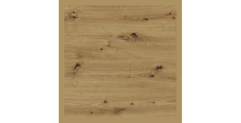 Table de chevet deux tiroirs, collection FOX. Coloris chêne clair et noir.