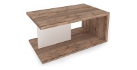 Table basse design collection HARLEM. Couleur chêne et blanc.
