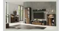 Étagère murale design 150cm Coloris gris foncé. Collection BELMONT.