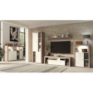 Étagère murale design 150cm Coloris chêne. Collection BELMONT.