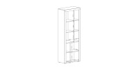 Vitrine haute design, 2 portes collection BELMONT. Coloris chêne et blanc crème effet bois.