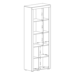 Vitrine haute design, 2 portes collection BELMONT. Coloris chêne et blanc crème effet bois.