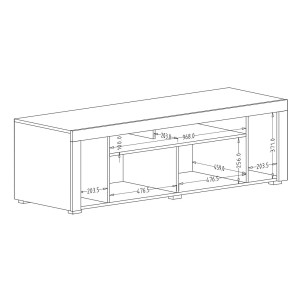 Meuble TV 150cm collection BELMONT. Coloris chêne et blanc crème effet bois.