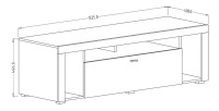 Meuble TV 150cm collection BELMONT. Coloris chêne et blanc crème effet bois.