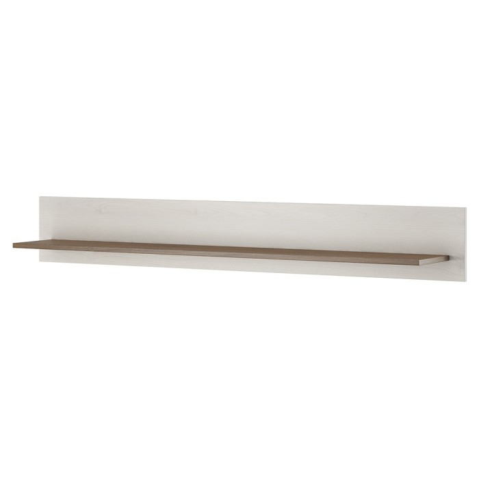 Étagère murale coloris blanc effet bois et chêne. Collection JUDY.