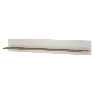 Étagère murale coloris blanc effet bois et chêne. Collection JUDY.