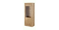 Vitrine haute design, 1 porte collection JUDY. Coloris chêne.