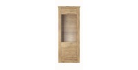 Vitrine haute design, 1 porte collection JUDY. Coloris chêne.