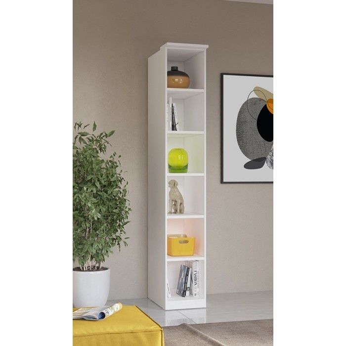 Bibliothèque pour dressing collection MODULO coloris blanc avec LED incluses.