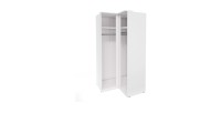Armoire d'angle pour dressing collection MODULO coloris blanc avec LED incluses.