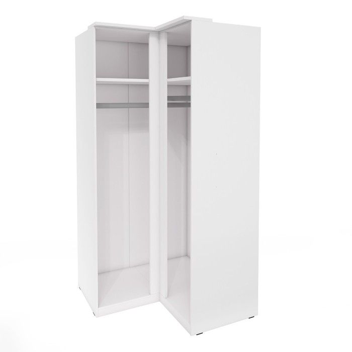 Armoire d'angle pour dressing collection MODULO coloris blanc avec LED incluses.