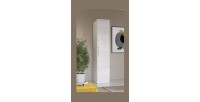 Armoire 1 porte pour dressing collection MODULO coloris blanc avec LED incluses.