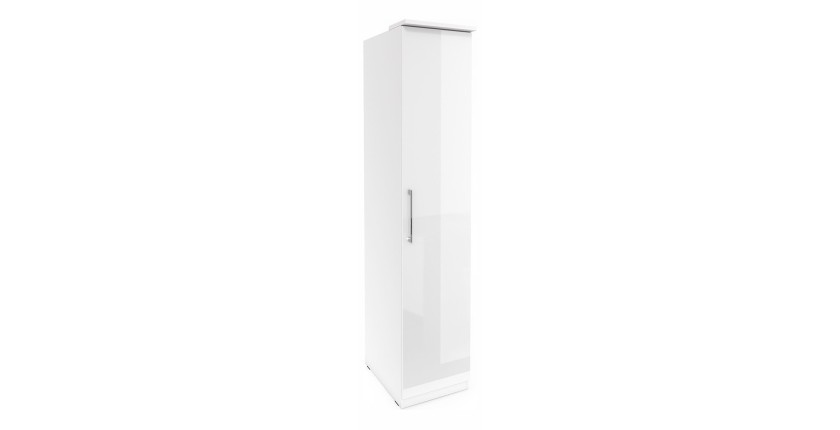 Armoire 1 porte pour dressing collection MODULO coloris blanc avec LED incluses.