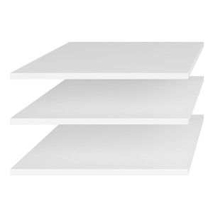 Armoire 2 portes et 3 tiroirs pour dressing collection MODULO coloris blanc avec LED et pack 3 étagères inclus.