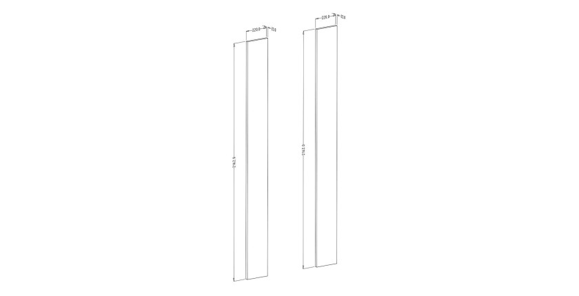 Joues de finitions pour dressing collection MODULO coloris blanc brillant.