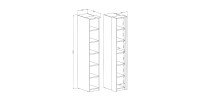 Dressing d'angle complet collection MODULO coloris blanc avec LED, joues de finitions et packs étagères inclus.