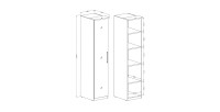 Dressing d'angle complet collection MODULO coloris blanc avec LED, joues de finitions et packs étagères inclus.