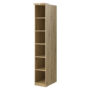 Bibliothèque pour dressing collection MODULO coloris chêne avec LED incluses.