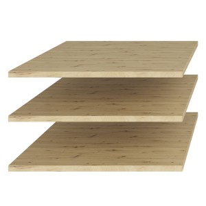 Armoire 2 portes pour dressing collection MODULO coloris chêne et blanc brillant avec LED et pack 3 étagères inclus.