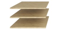 Dressing d'angle complet collection MODULO coloris chêne et blanc brillant avec LED, joues de finitions et étagères inclus.