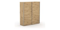 Armoire design 2 portes coulissantes 200cm couleur chêne. Collection SMITH